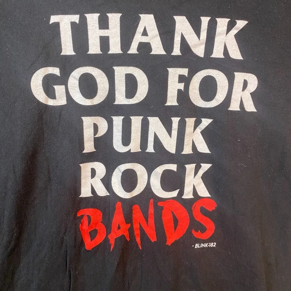 Blink-182 Famous Men's Medium Black Thank God Punk Rock Bands T-Shirt